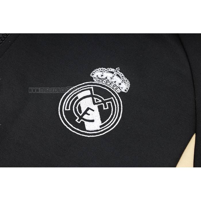 Tuta da Track de Felpa del Real Madrid 2023-2024 Nero y Blanco